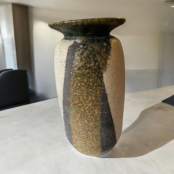 Richard Masterson Art Pottery Vase Signed And Dated 1975 Earth Tones - Picture 1 of 9